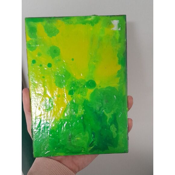Other - Handheld Abstract Canvas in Green and Yellow by
